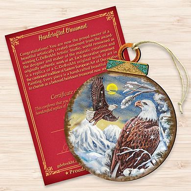 Eagles Ball Wooden Ornament by G. DeBrekht - Wildlife Holiday Decor