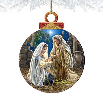 Glory to God Ball Wooden Holiday Ornament by Gelsinger - Nativity Holiday Decor