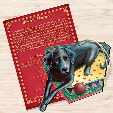 Ready When You Are Black Dog Wooden Holiday Ornament by Laura Seeley - Pets Dog and Cats Decor