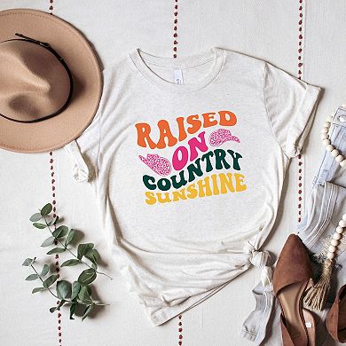 Raised On Country Sunshine Hat Short Sleeve Graphic Tee