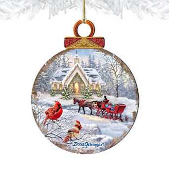 Sleigh Ride Wooden Christmas Ornament by Gelsinger - Christmas Decor