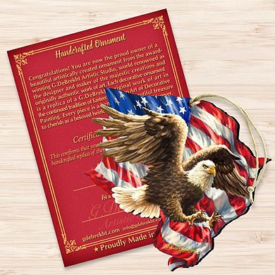 American Liberty Eagle Wooden Ornament by Gelsinger - American Christmas Decor