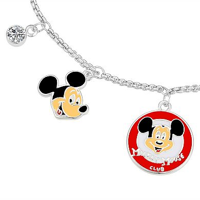 Disney 100th Anniversary Mickey Mouse Silver Plated Cubic Zirconia Bolo Bracelet