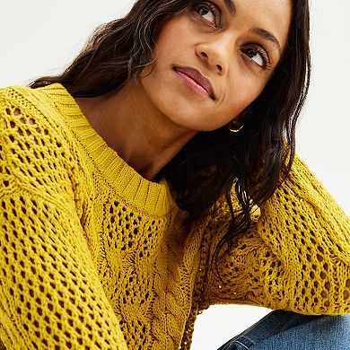 Women's Sonoma Goods For Life® Boatneck Crochet Sweater