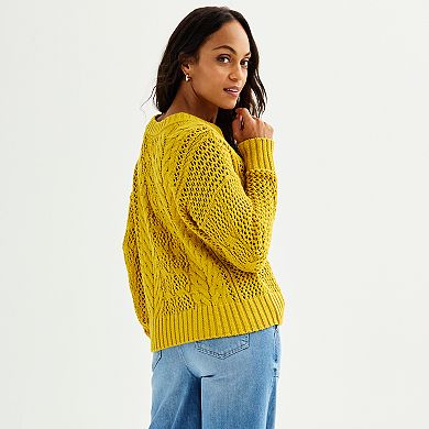 Women's Sonoma Goods For Life® Boatneck Crochet Sweater