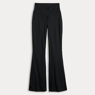 Juniors' SO® Sporty Crossover Flare Leggings