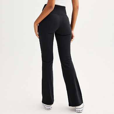 Juniors' SO® Sporty Crossover Flare Leggings