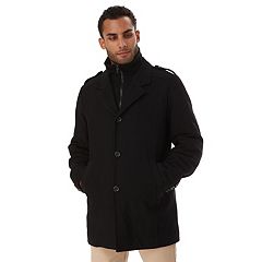 Essentials Men's Wool Blend Heavyweight Peacoat, Charcoal