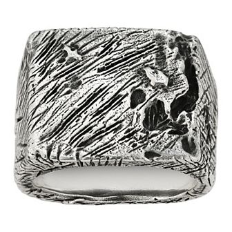 Menster Sterling Silver Oxidized Square Signet Ring