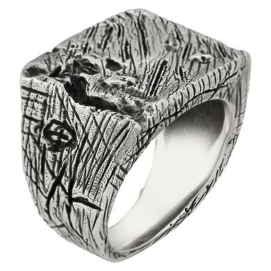 Menster Sterling Silver Oxidized Square Signet Ring