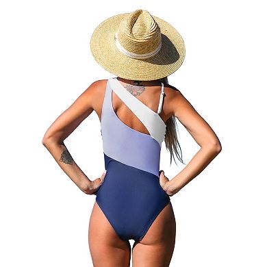 Women's CUPSHE One-Shoulder Cutout Back Tummy Control One-Piece Swimsuit