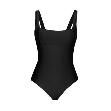 Women's Cupshe Paneling Square Neck One Piece Swimsuit