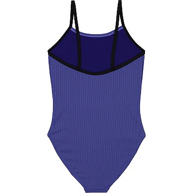 Girls 7-16 Under Armour Logo-Trim Ribbed One-Piece Swimsuit