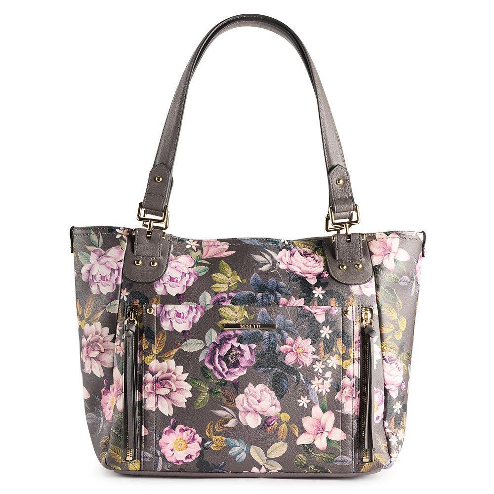 Rosenni Rose Detail Crinkle Large Tote Bag Ivory