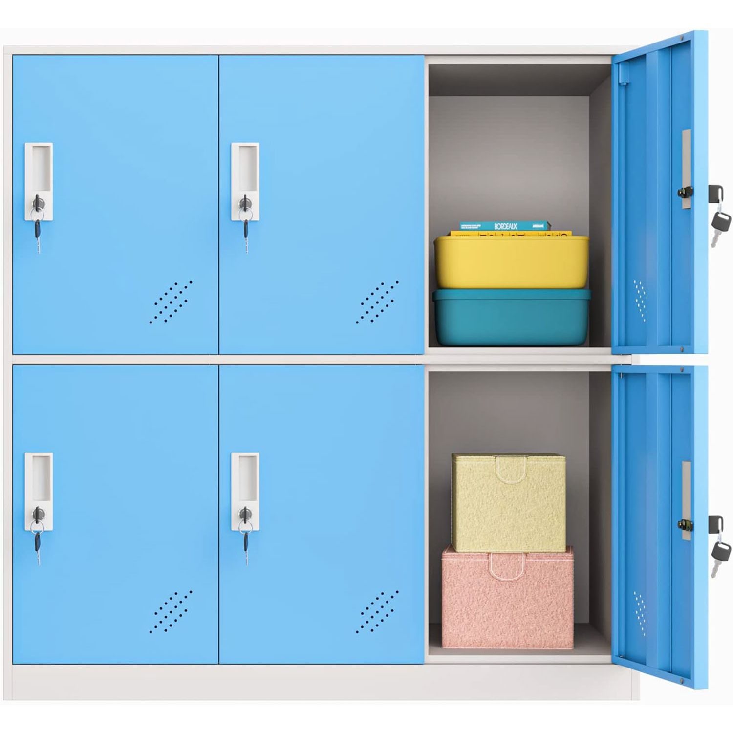 MECOLOR Vertical Single Tier Small Locker with Padlock latche 2