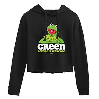 Disney's The Muppets Kermit Juniors' Green Cropped Hoodie