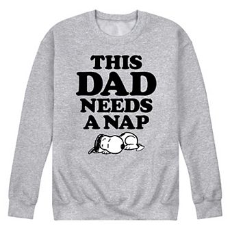 Men's Peanuts This Dad Needs A Nap Fleece Sweatshirt