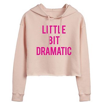 Juniors' Little Bit Dramatic Cropped Hoodie