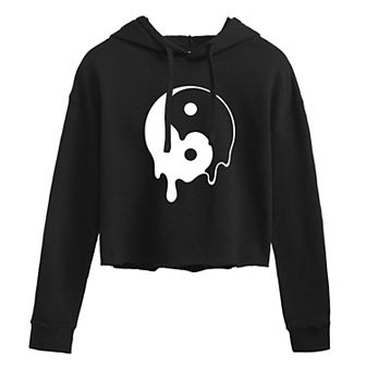 Juniors' Melty Yin Yang Cropped Hoodie