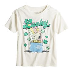 Peanuts Boys' Joe Cool Snoopy Pajamas Long Sleeve Raglan Shirt And
