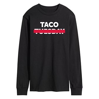 Men's Taco Crossed Out Long Sleeve Graphic Tee