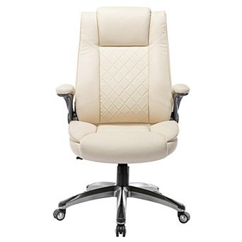Ergonomic Office Chair with Flip-up Armrests, Executive Computer Desk Chair with Thick Padding