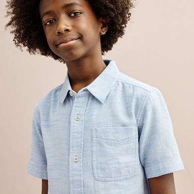 Boys 8-20 Sonoma Goods For Life® Short Sleeve Button Front Shirt in Regular & Husky
