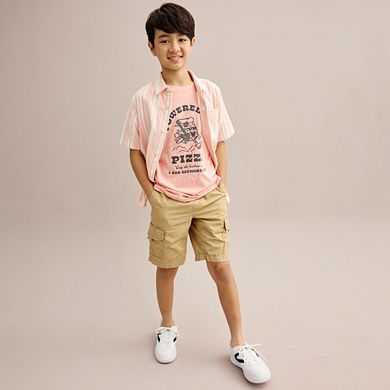 Boys 8-20 Sonoma Goods For Life® Short Sleeve Button Front Shirt in Regular & Husky