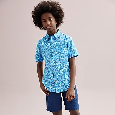 Boys 8-20 Sonoma Goods For Life® Short Sleeve Button Front Shirt in Regular & Husky