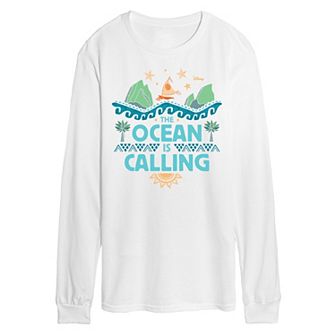 Disney's Moana Men's Ocean Is Calling Long Sleeve Graphic Tee