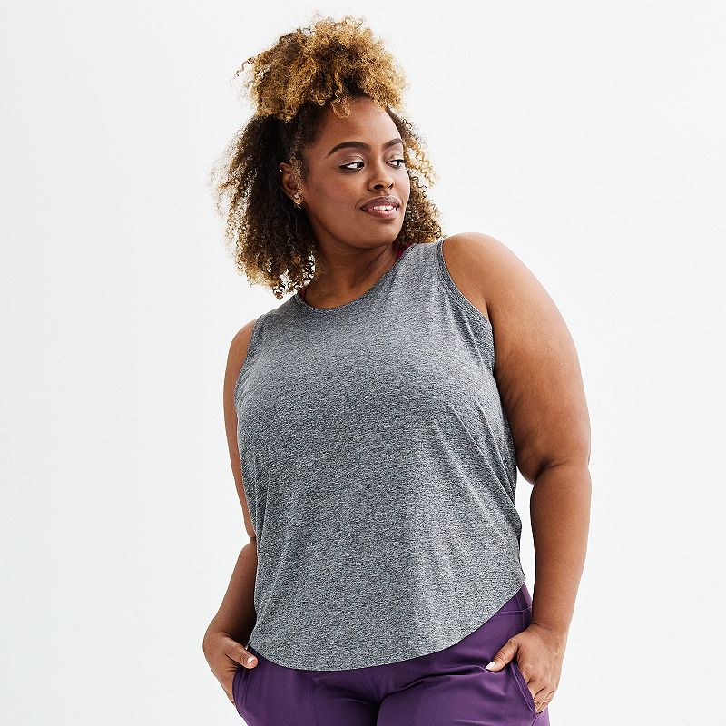 Plus Size Tek Gear® Dry Tek Tank Top, Women's, Size: 2XL, Gray