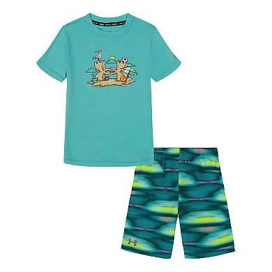 Boys 4-7 Under Armour 2-Piece Swim Top & Swim Shorts Set