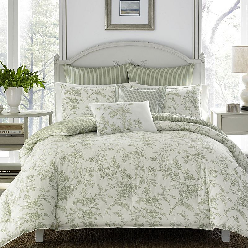 49372220 Laura Ashley Natalie Green Duvet Set, Twin sku 49372220