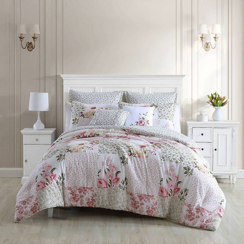 71524885 Laura Ashley Ailyn Comforter Set, Red, Full/Queen sku 71524885