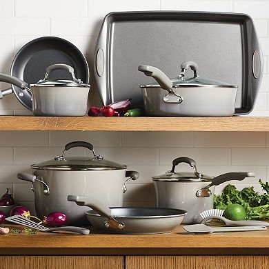 Rachael Ray Classic Brights 14-pc. Hard Enamel Nonstick Cookware & Cooking Tools Set