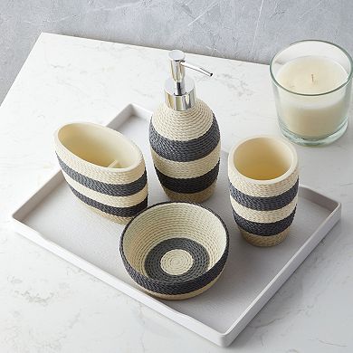 Sweet Home Twist Stripe Bath Collection 4-Piece Set