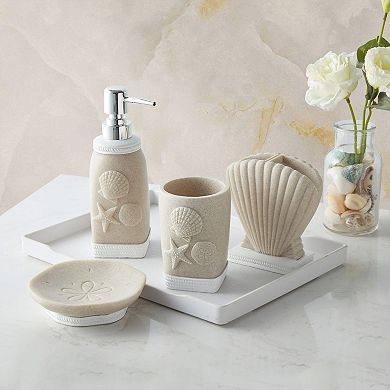 Sweet Home Coastal Shell Bath Accessory Collection 4-Piece Bathroom Set