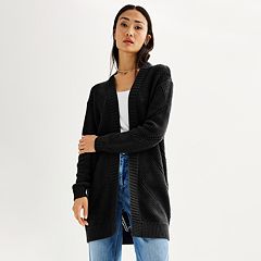 Women Lightweight Ombre Cardigans Open Front Long Sleeve Fall Knitted  Draped Duster Cardigan Coats with Pockets Black at  Women's Clothing  store