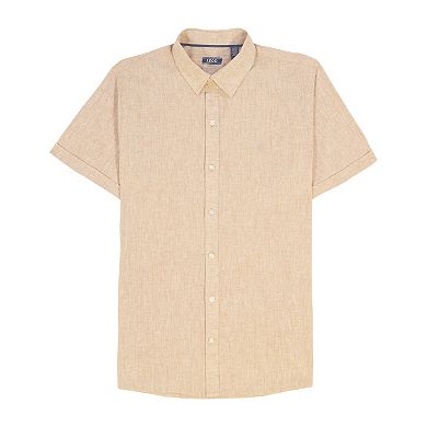 Men's IZOD Linen Blend Short Sleeve Button Front Shirt