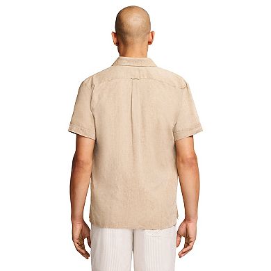 Men's IZOD Linen Blend Short Sleeve Button Front Shirt