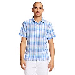 Izod Surfcaster Short Sleeve Button Down Solid Fishing Shirt in Blue for  Men