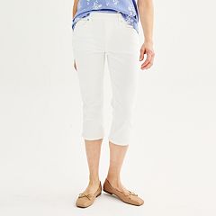 Women's White Crops & Capris Pants