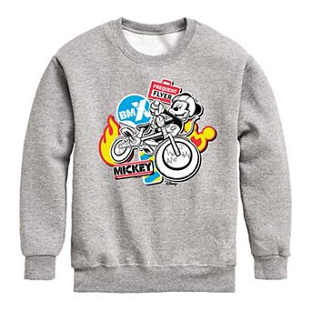 Disney's Mickey & Friends Boys 8-20 Mickey Bike Stickers Crew Fleece Sweatshirt