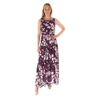 Women's Maison Tara Jewel Neck Tiered Maxi Dress