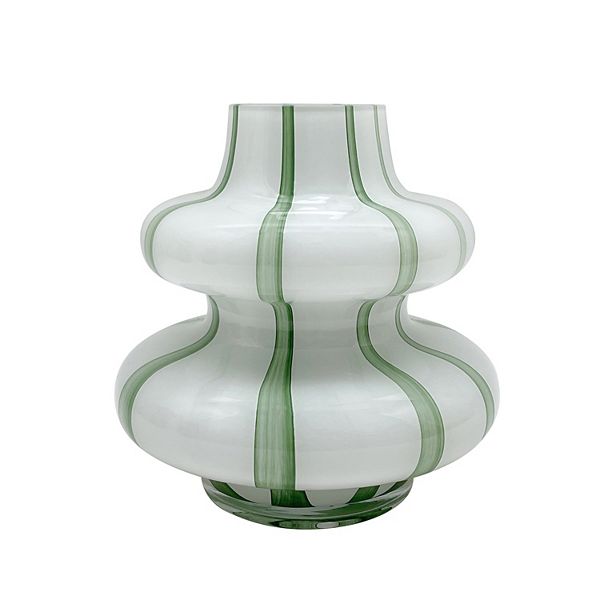 Sonoma Goods For Life® Sonoma Green White Stripped Bi-Level Vase