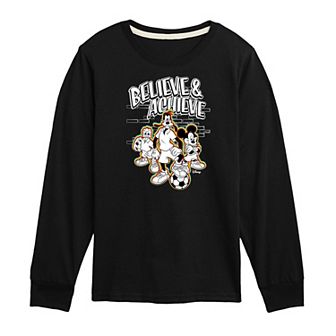 Disney's Mickey & Friends Boys 8-20 Believe & Achieve Long Sleeve Graphic Tee