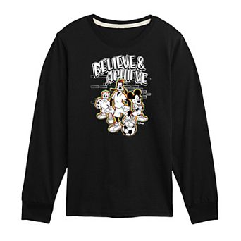 Disney's Mickey & Friends Boys 8-20 Believe & Achieve Long Sleeve Graphic Tee