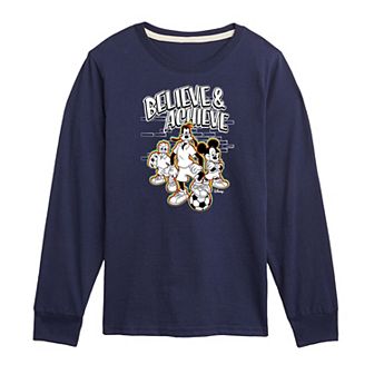 Disney's Mickey & Friends Boys 8-20 Believe & Achieve Long Sleeve Graphic Tee