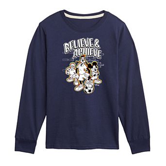 Disney's Mickey & Friends Boys 8-20 Believe & Achieve Long Sleeve Graphic Tee