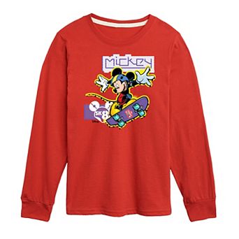 Disney's Mickey & Friends Boys 8-20 Mickey Skate Long Sleeve Graphic Tee